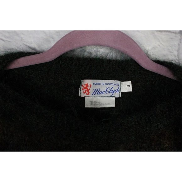 Vintage Mac Clyde Green Houndstooth Mohair Wool Sweater Size S - Picture 7 of 8